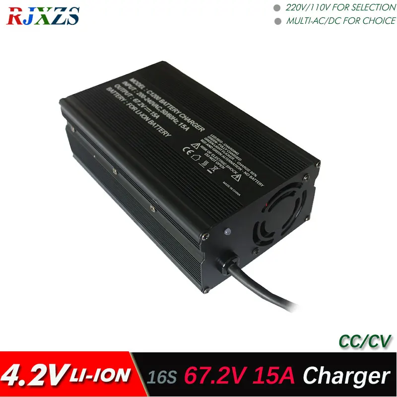 

67.2V 15A smart charger for 16S lipo/ lithium Polymer/ Li-ion battery pack smart charger support CC/CV mode 4.2V*16=67.2V