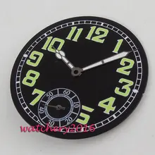 34,5 мм черные стерильные часы циферблат+ стрелки часов подходят 6498 движение Мужские часы