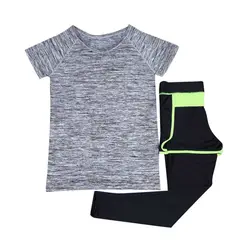 Летний стиль повседневная одежда Outsuit футболка с короткими рукавами + штаны комплект из 2 предметов для женщин