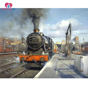 

40x50cm Diamond embroidery landscape train Pictures of rhinestones diamond mosaic Cross-stitch embroidery kits drills needlework