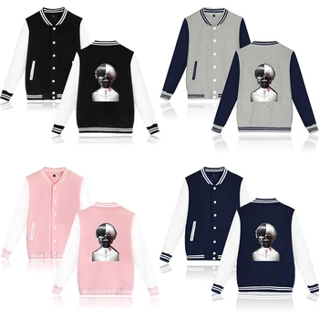 

Anime Tokyo Ghoul Baseball Jacket Print Fashion Men Women Hoodie Sweatshirts Coat Casual Long Sleeve Unisex Hoodies Jackets Tops