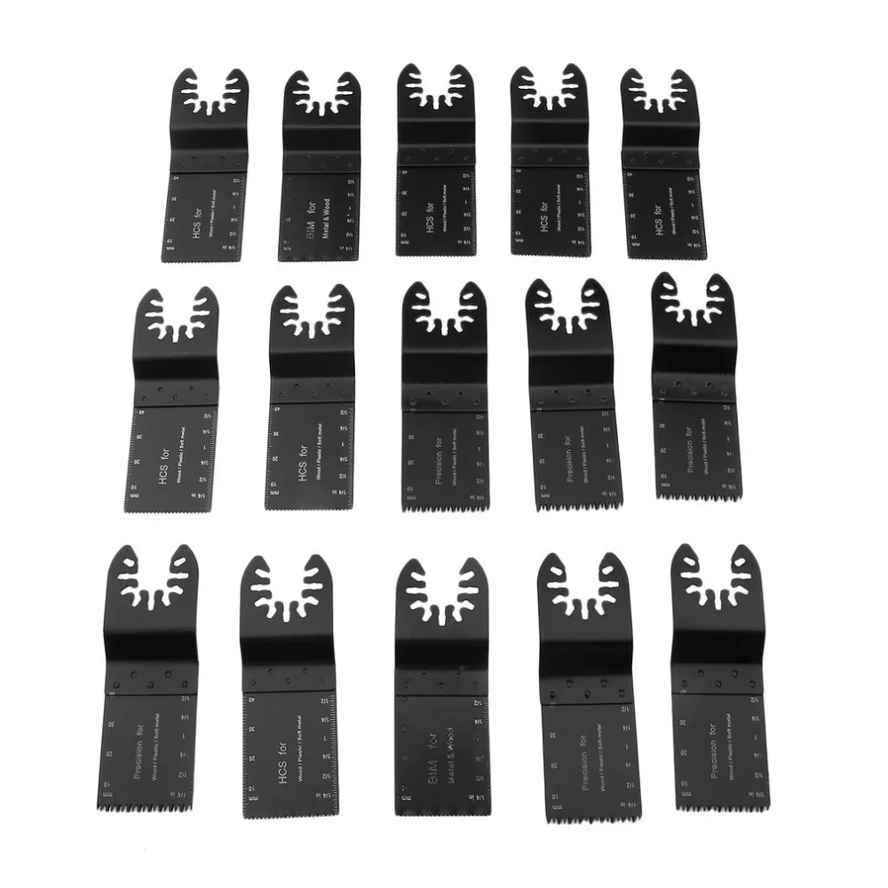 15pcs 34mm Saw Blades High Carbon Steel Straight Blade Fiberboard Cutting Open Hole Wood