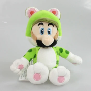 

19cm cosplay Green Cat Luigi Super Mario 3D world plush soft stuffed doll toys for kids gifts
