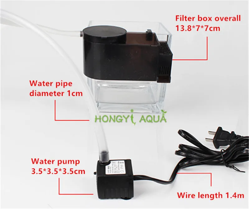 Ультра-тихий маленький аквариум фильтр коробка емкость для черепахи фильтр Внешний четыре в одном фильтр бак термометр для аквариума
