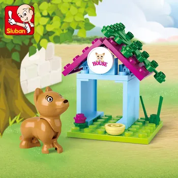 

Girl Friends Pet Puppy Dog House Model Building Blocks Classic Enlighten Figure Building Toys For Children