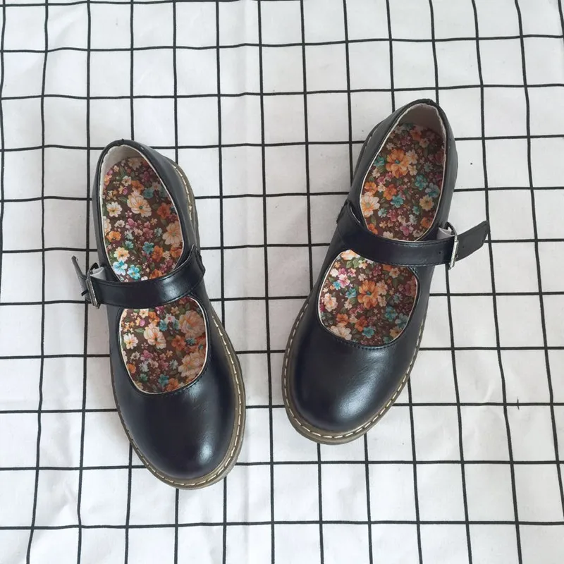 Японские милые туфли в стиле «Лолита» для кавайной девушки jk униформа косплей обувь kawaii в винтажном стиле, круглый носок женская обувь лоли cos