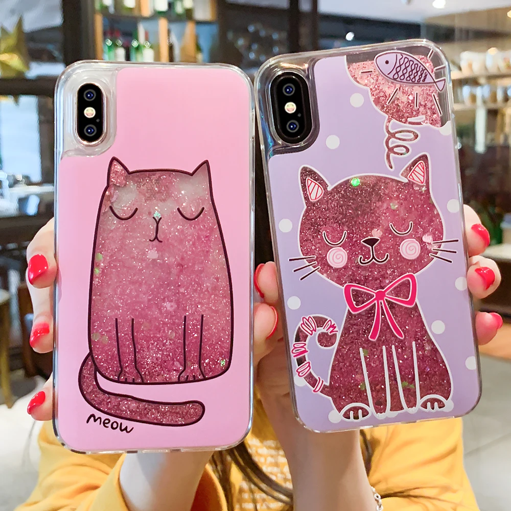 Чехол с жидким блеском для iPhone X XR XS Max SE 5 чехол зыбучим песком 8 6S Plus 6 7 телефона