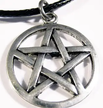 

Pentagram Necklace &Pendant Vintage Silver Charms Collar Wax Cord Choker Supernatural Necklace Women Movie Jewelry Gifts