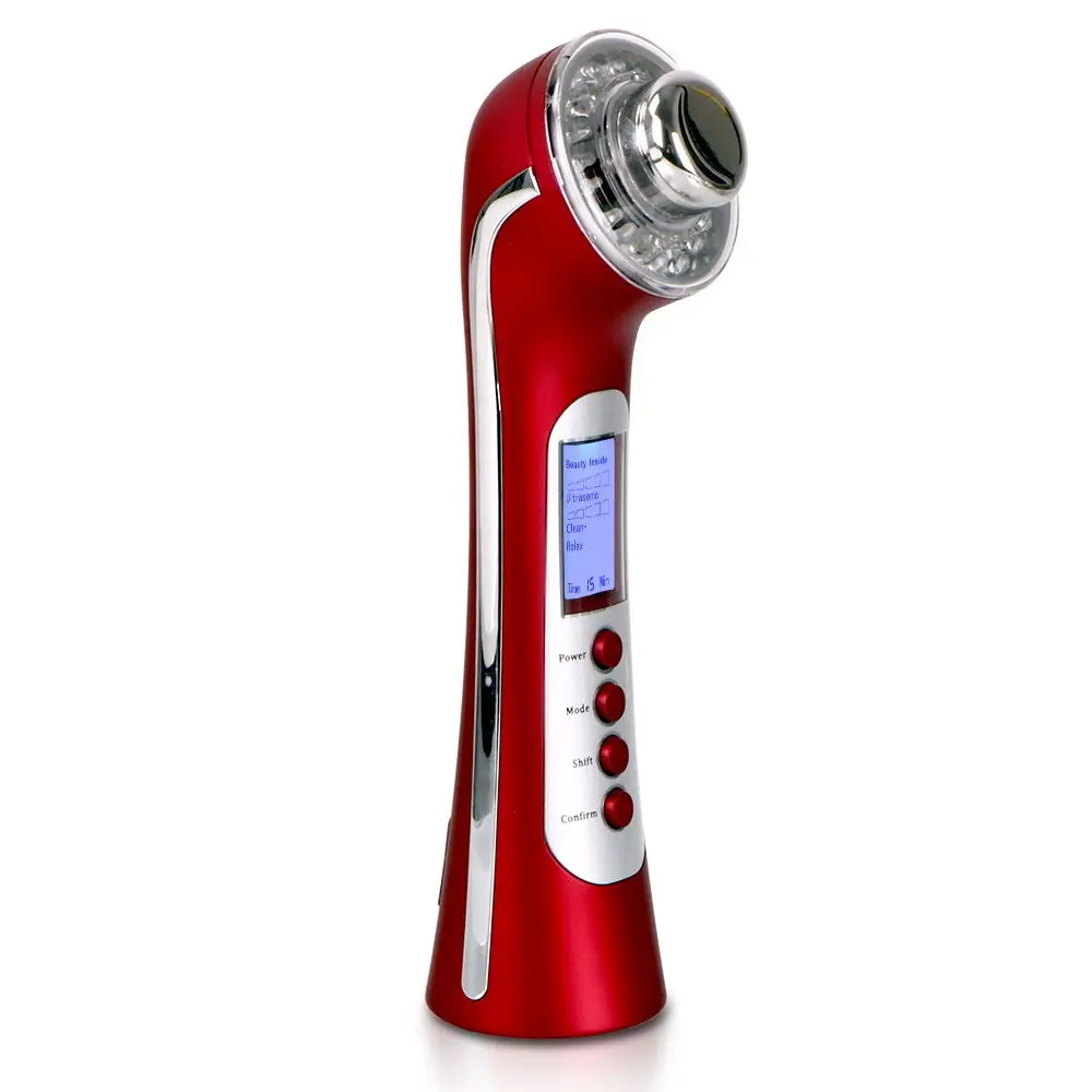 5in1 3MHz Ultrasonic Facial Massager Galvanic Spa LED Photon Massage Machine Ion Face Cleaner Ultra - 32542393116