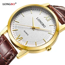 LONGBO, роскошные кварцевые часы, повседневные модные кожаные часы для влюбленных, мужские и женские парные часы, спортивные аналоговые наручные часы 80243