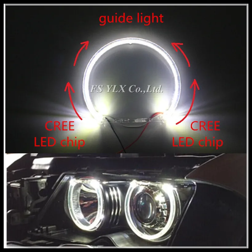 FSYLX Crystal Car SMD LED Angel Eyes for BMW 131mm LED DRL Headlight