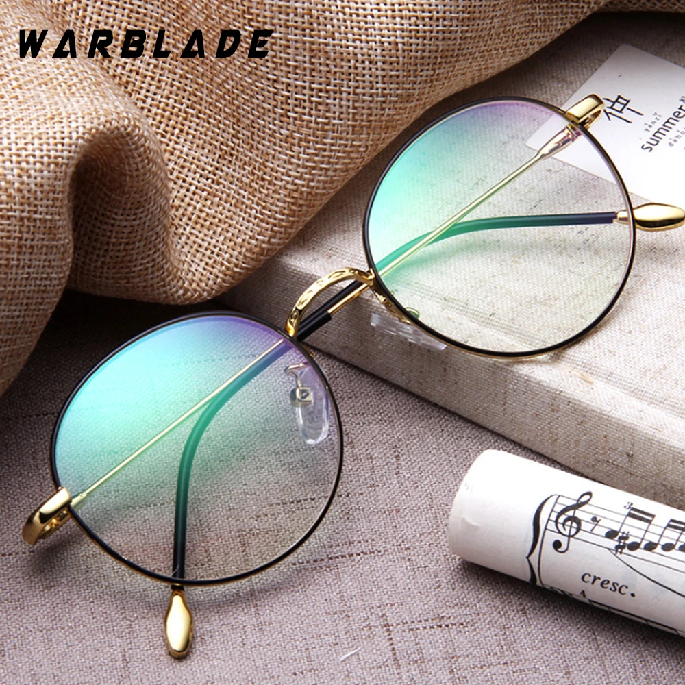 

WarBLade Unisex Vintage Round Reading Glasses Metal Frame Retro Personality Eyeglass Clear Lens Eye Glasses Frames 2018