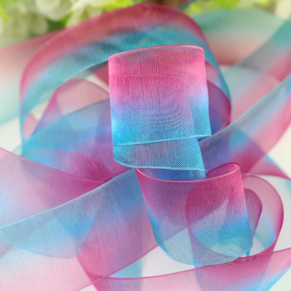 Buy New 1'' 25mm Custom gradient printed organza