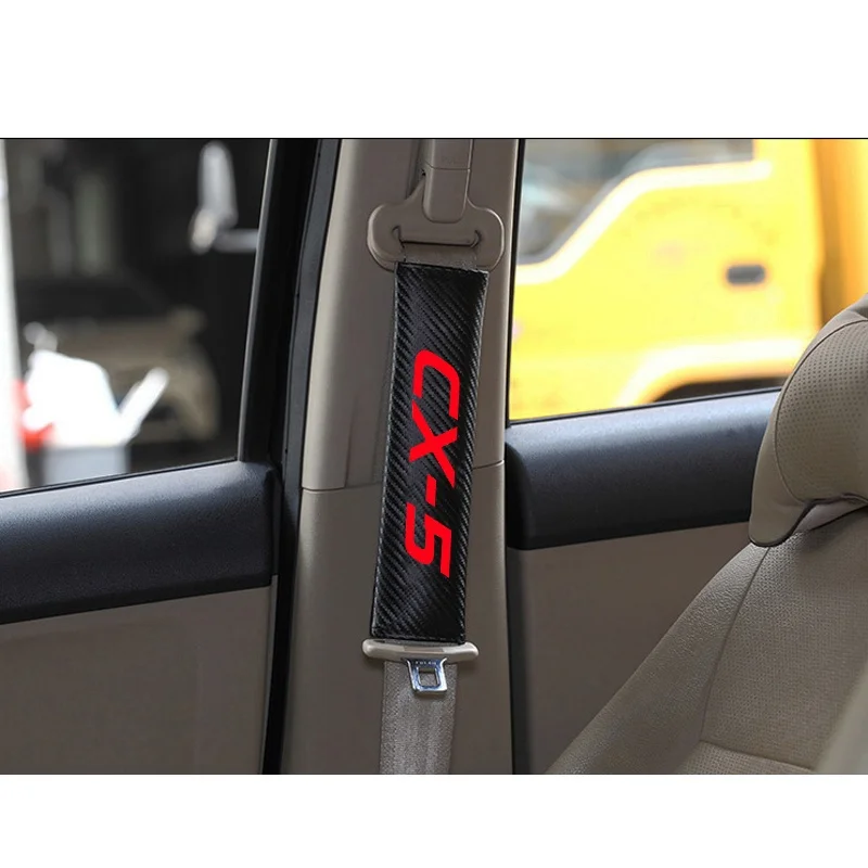 Для Mazda Cx5 CX-5 чехол из углеродного волокна для ремня безопасности Наплечная Накладка аксессуары для стайлинга автомобилей - Название цвета: 1pc red