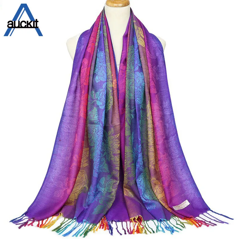 

2018 Exquisite Soft Silky Etro Fringe Shawl Autumn and Winter Iacquard Cotton Rose Scarf Upscale Travel Vacation Warm SD-58
