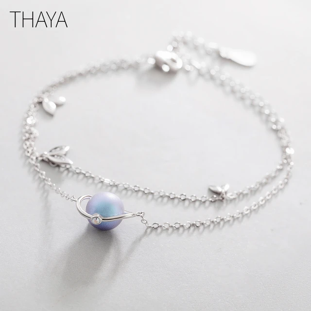 Thaya 925 Silver Chic Pearl Fish Tail Bracelet