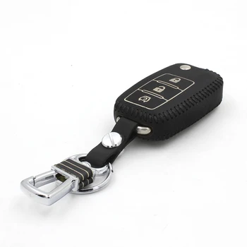 

luckeasy dongfeng Fxauto 2010 2014 car key case Genuine Leather keychain Fxauto 2012 cover