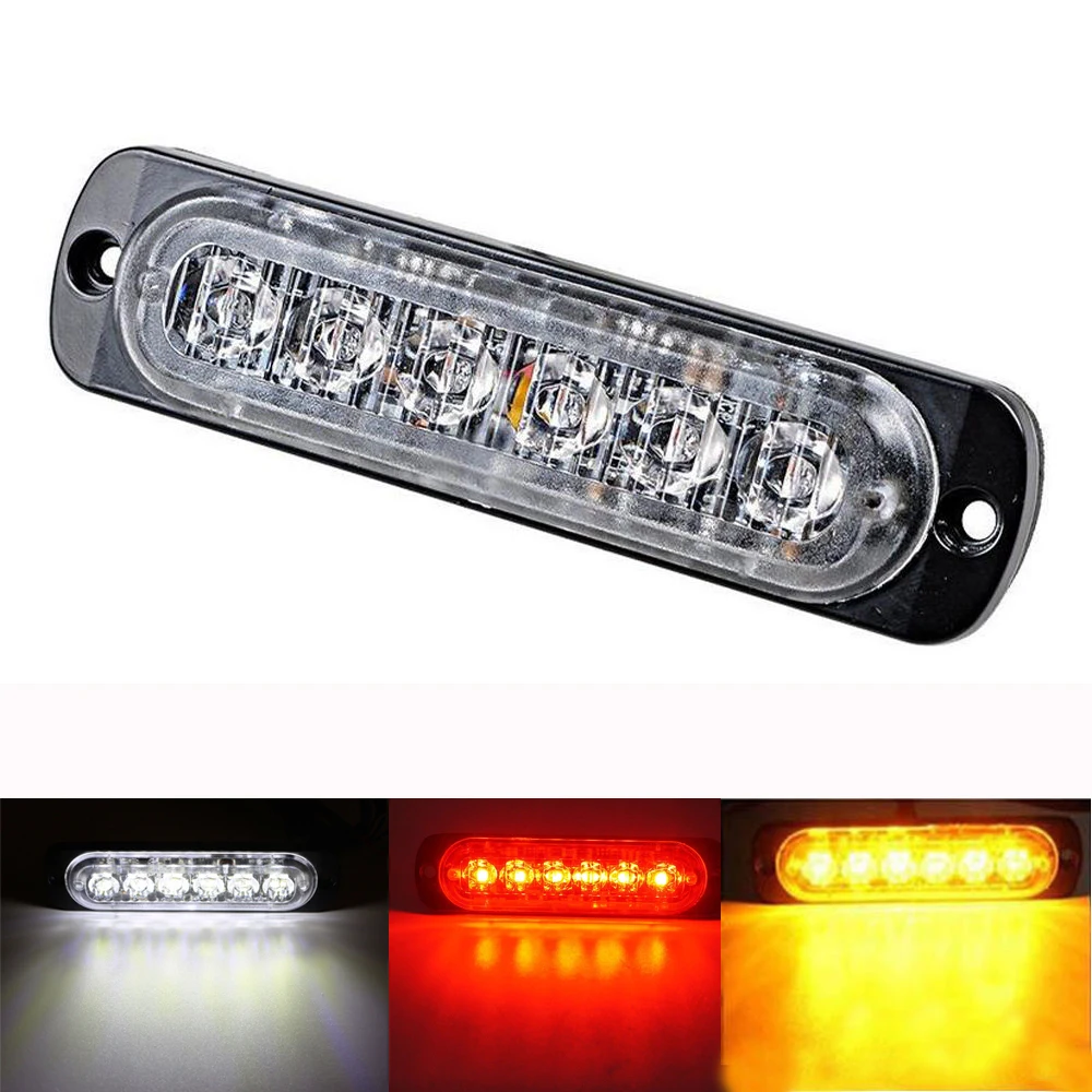 Желтый/красный/белый 18 Вт 6LED DC12 24V Автомобиль Грузовик Мотоцикл аварийный Маяк