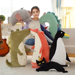 Творческий плюшевая кукла животного игрушки дети спят обратно подушки милые мягкий динозавр Фокс КИТ Детские куклы-модели ребенка