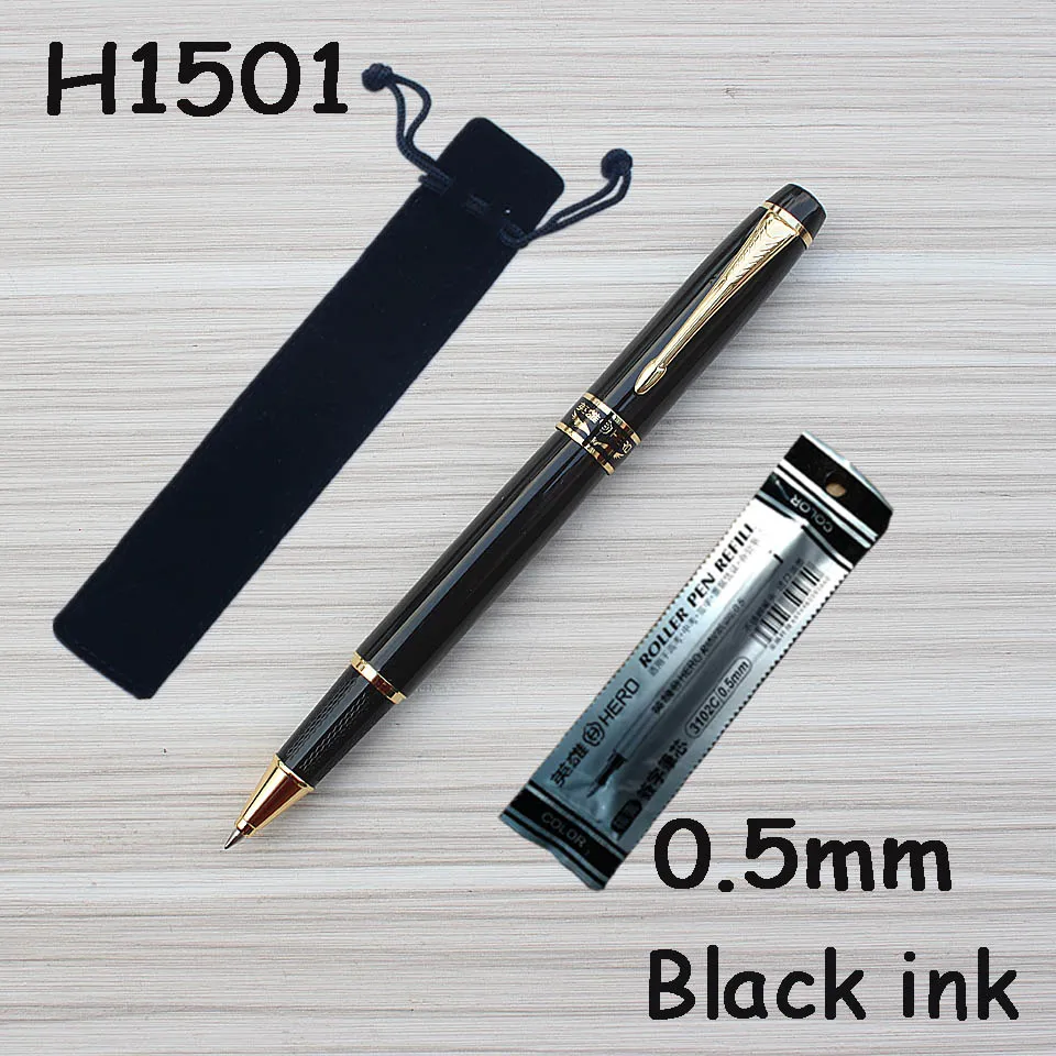Высококачественная Роскошная шариковая ручка из благородного металла H1501 0,5 мм золотистого цвета с зажимом для стрелок, шариковая ручка для офиса и бизнеса, канцелярские принадлежности