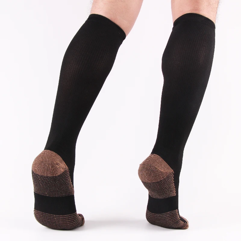 1 Pair Unisex Compression Socks Women Men Anti Fatigue Pain Relief Knee High Comfortable Travel Stockings