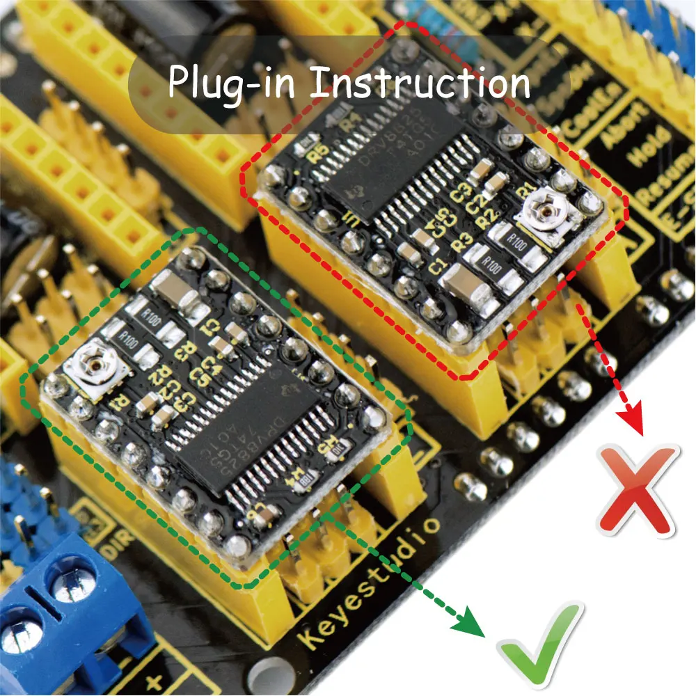 Keyestudio ЧПУ комплект(щит V3+ UNO R3+ 4 шт. DRV8825 драйвер) для Arduino гравировальные машины с ЧПУ/GRBL Совместимость