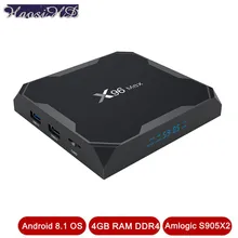 ТВ-приставка x96 max android 8,1 4 Гб 64 Гб LPDDR4 amlogic s905x2 x96max приставка android tv 4k 2,4G/5,8 GHz Wifi BT 1000M netflix приставка