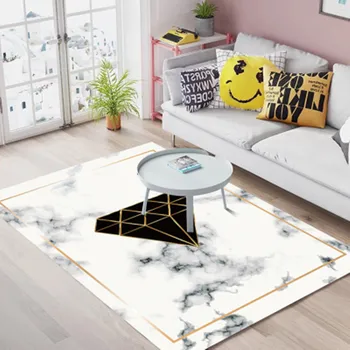 

Home luxury carpet Creative geometric marble striped carpets Modern living room coffee table bedroom bedside rugs white fur rug
