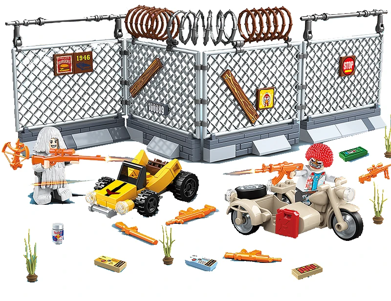  Winner Winner Chicken Dinner Action Figure Military Soldiers Weapon PUBG Game Building Blocks Toys 