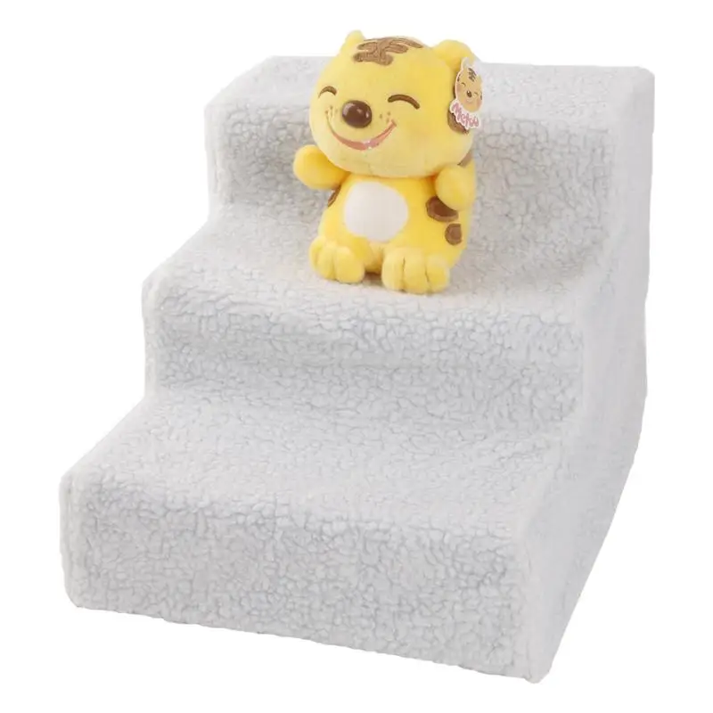 

Ladder for Pet Cat Dog Pet Stairs Ramps Jumping Climbing Rack Pet Toy Dog Jumping Platform Cat and dog Soft Portable White