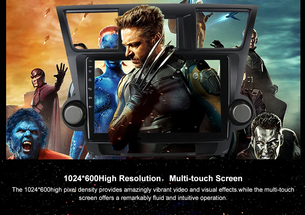 Excellent Dasaita 10.2" Android 7.1 Car GPS Player Navi for Toyota Highlander 2009-2012 with 2G+16G Quad Core Stereo Radio Multimedia HDMI 19