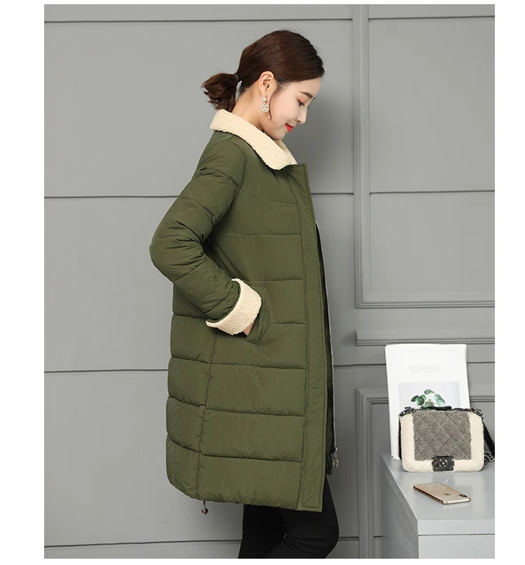 Women Jacket Winter Coats Long Outwear Jackets Cotton Padded Clothing Zipper Warm Winter Jacket 2018 Korean Ladies Coat CH642 (16)