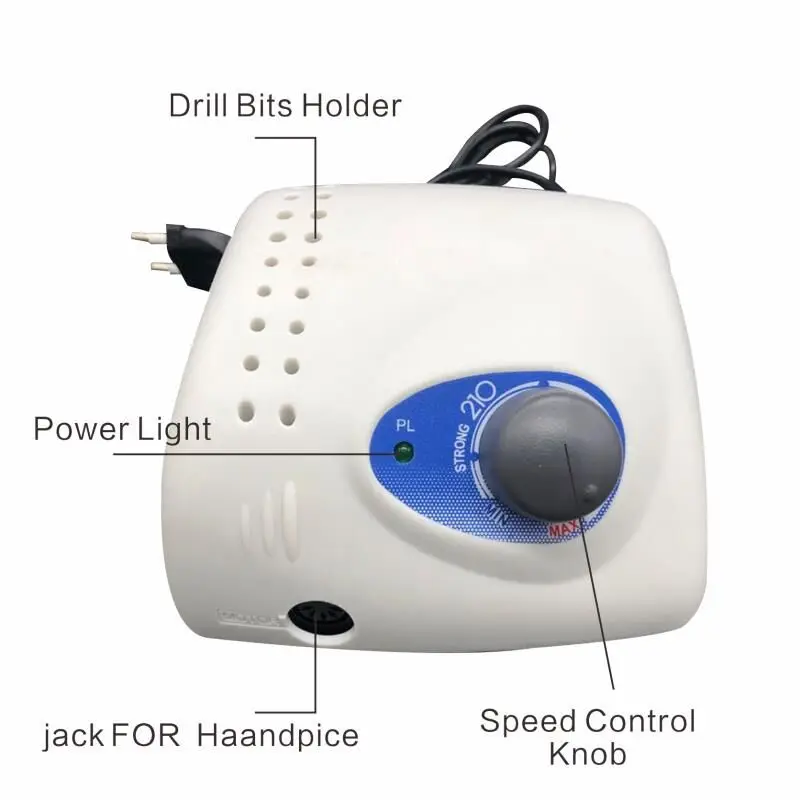 Online 65W 35000RPM Elektrische Nagel Bohrer Maschine Starke 210 Modell 204 Handstück Maniküre Pediküre Nagel Datei Bit Nagel Kunst ausrüstung