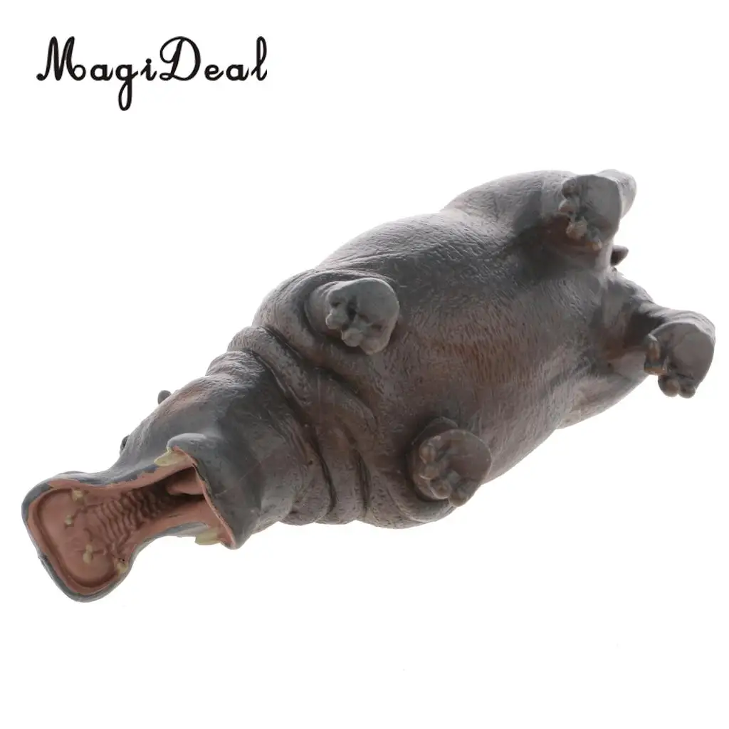 MagiDeal 1Pc Realistic Hippopotamus Wild Wildlife Zoo Animal Figurine Model Action Figure for Kids Story Telling Props Toy Gift