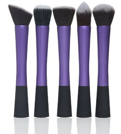 

Professional 5 Pcs Makeup Brushes with Purple Color Alumnium Handle Make Uppincel maquiagem