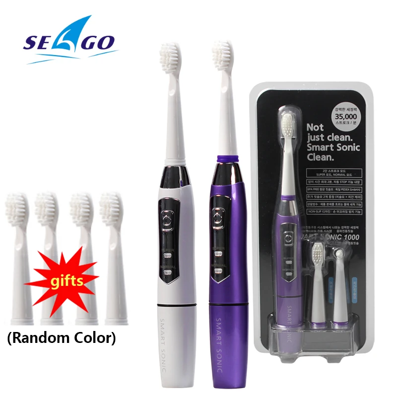 

SEAGO Toothbrush Kit Whitening Sonic Toothbrush Healthy Gum Plaque Removal Electric Toothbrush with Interdental Brush SG910