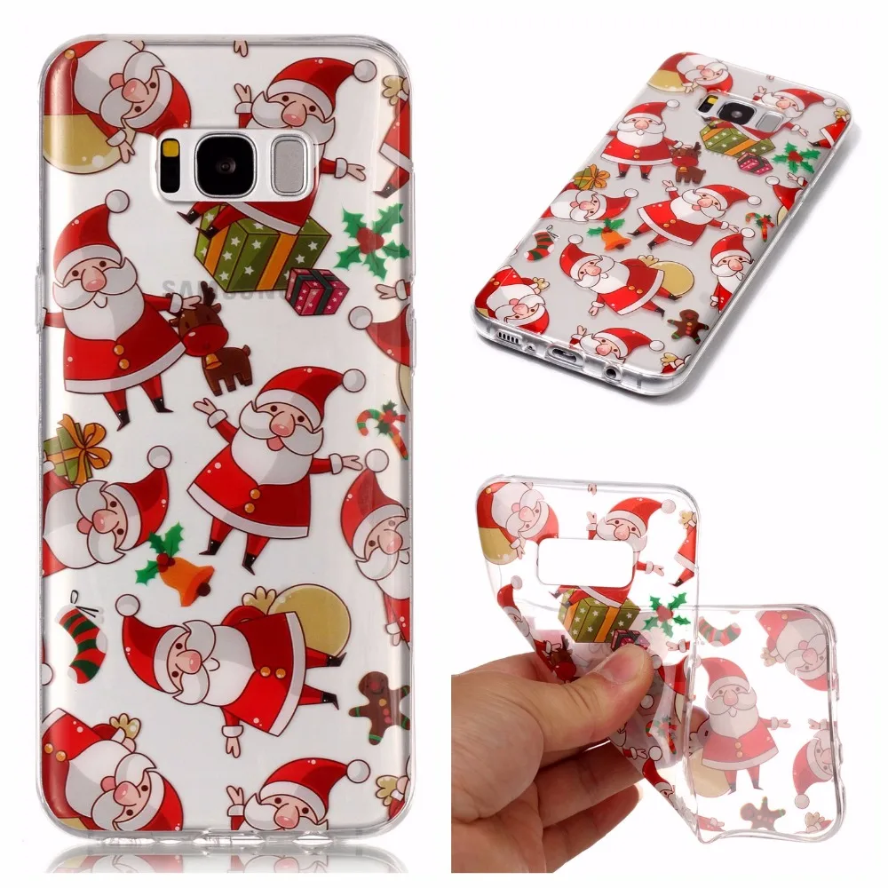 

Christmas Santa Claus Cover for Samsung Galaxy S5 S6 S7 Edge S8 S9 Plus Phone Case Coque