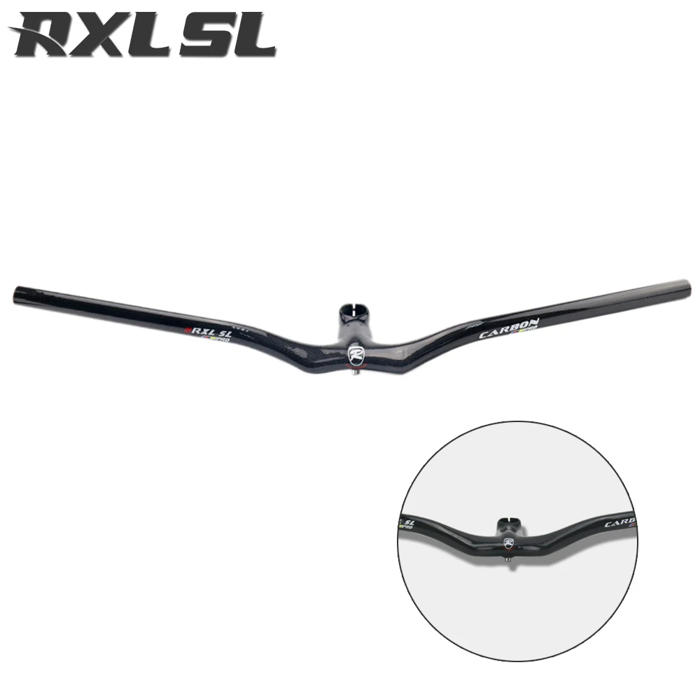 

RXL SL Bicycle Mtb Handlebar Integrated Mountain Bike Handlebar 90/100/110 Swallow-Shape 3K Glossy Carbon Cycling Mtb Handlebars