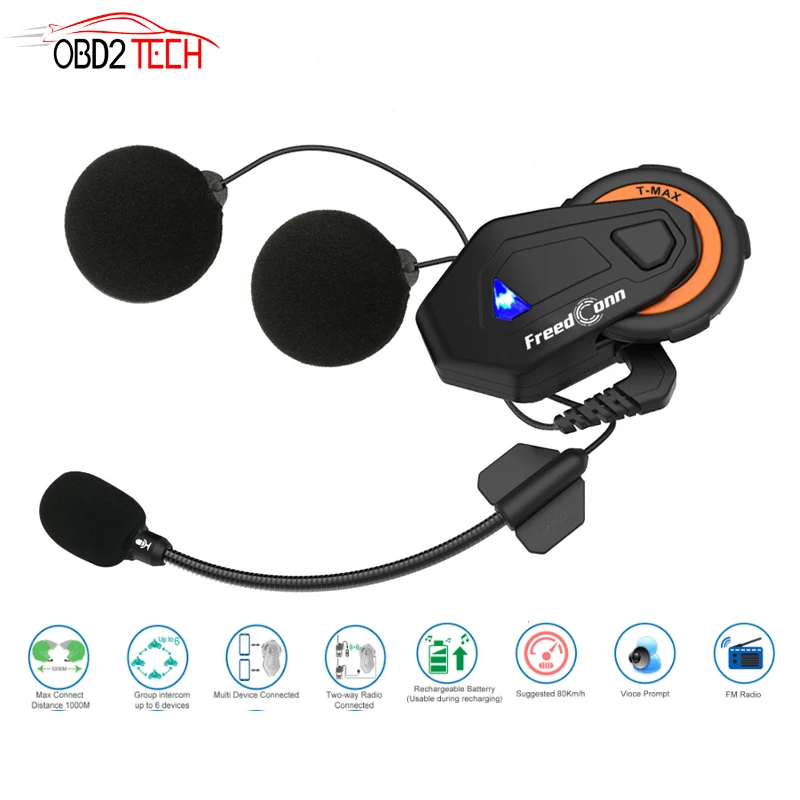 Freedconn T max мотоциклетный шлем для домофона bluetooth гарнитура 6 всадников сопряжение