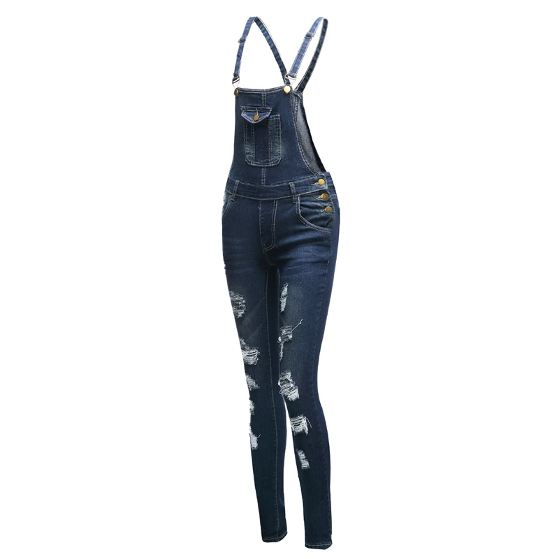 casual Denim Jumpsuit summer Ladies Long Pants rompers women jumpsuit Overalls ripped jeans Strappy Off Shoulder boyfriend jeans