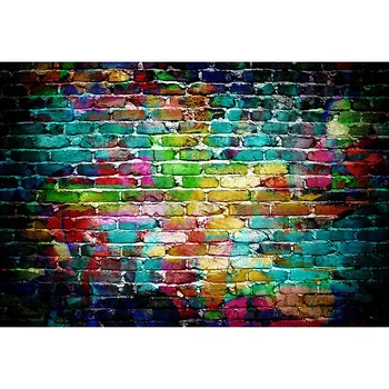 

Seamless Photography background Computer Printed colorful brick wall Photo backdrop for photo studio F-3255