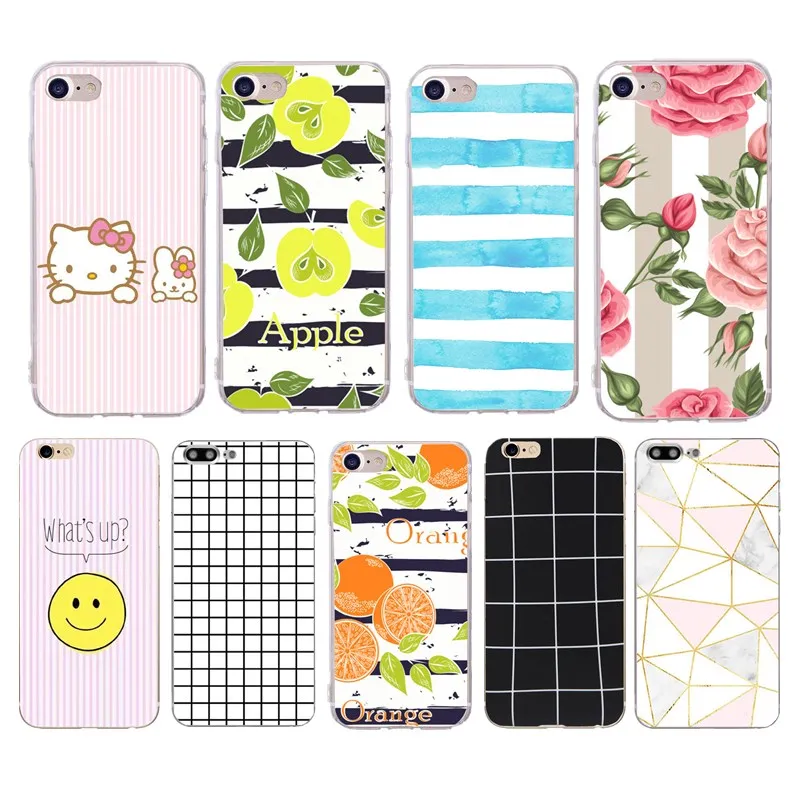 Silicone Case For iPhone 6 Cases Cute Kitty Leaves 6s 7 8 Plus X XS 5s se 5 Clear Soft TPU Cover Coque Capa |
