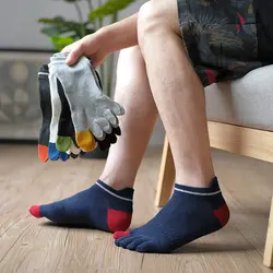 5 пар, летние мужские хлопковые носки с пятью пальцами, тонкие короткие носки с пятью носками, цветные удобные носки с открытым носком