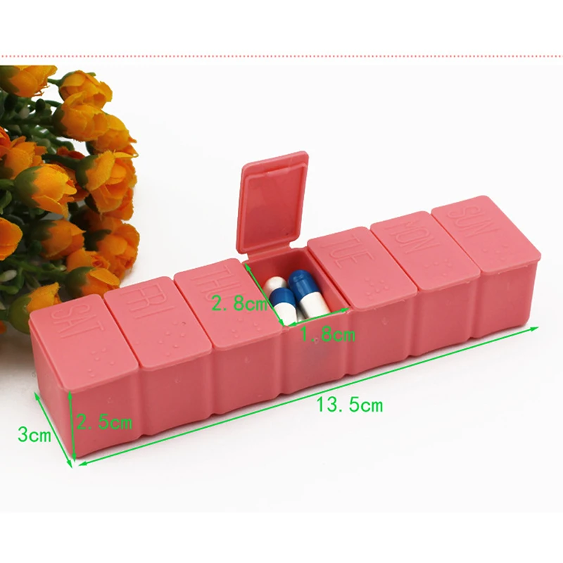 1 шт., коробка для таблеток, 7 дней, органайзер для таблеток, чехол для лекарств, чехол s Storage, еженедельная коробка для таблеток