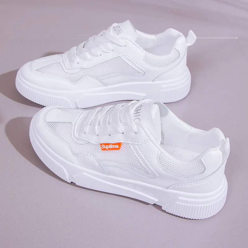 

2019 Summer New Women's White Shoes Wild Mesh Sneakers Shoes Breathable Lightweight Casual Shoes Flat Shoes