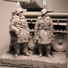 1/35 Второй мировой войны Panzer Grenadier 'пулемет команда' Смола набор фигурка солдат GK без покрытия без цвета