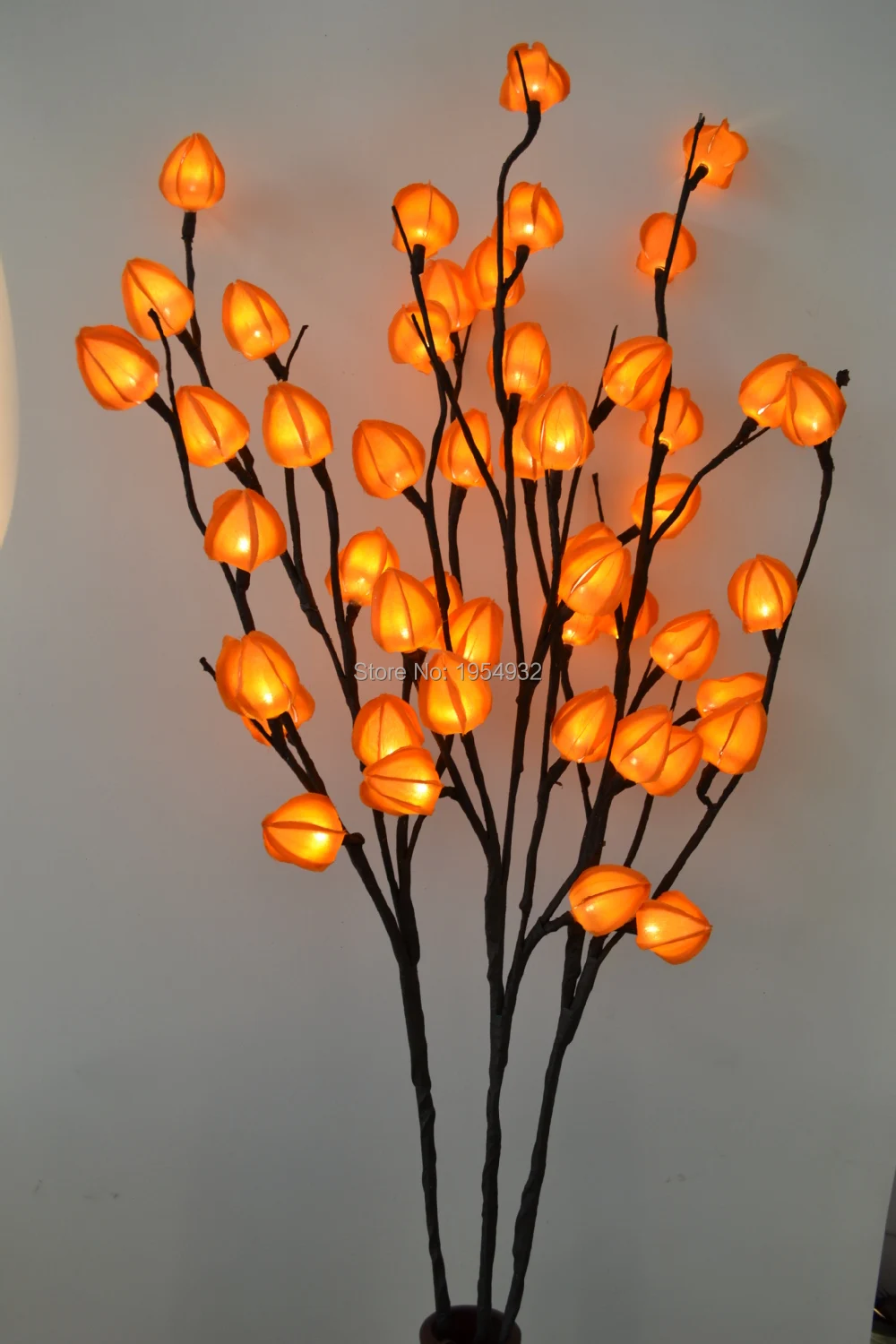 Free Shipping 39" Height with 48 Led Branch Light with Chinese Lantern