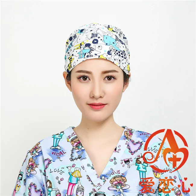 Ailianxin-унисекс медицинские шапки, хирургические операционные шапочки с sweatband хлопок китайский Бестселлер - Цвет: Многоцветный