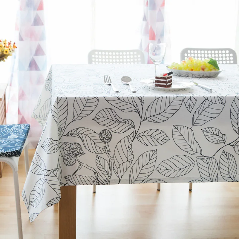 Декоративная скатерть с принтом листьев хлопковая скатерть на обеденный стол Обложка для Декор для кухни свадебный стол ткань