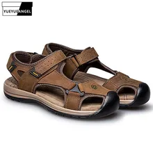 Мужские сандалии Летняя Пляжная обувь наивысшего качества на плоской подошве Повседневные Удобные открытые сандалии модные пляжные Sandalias Hombre